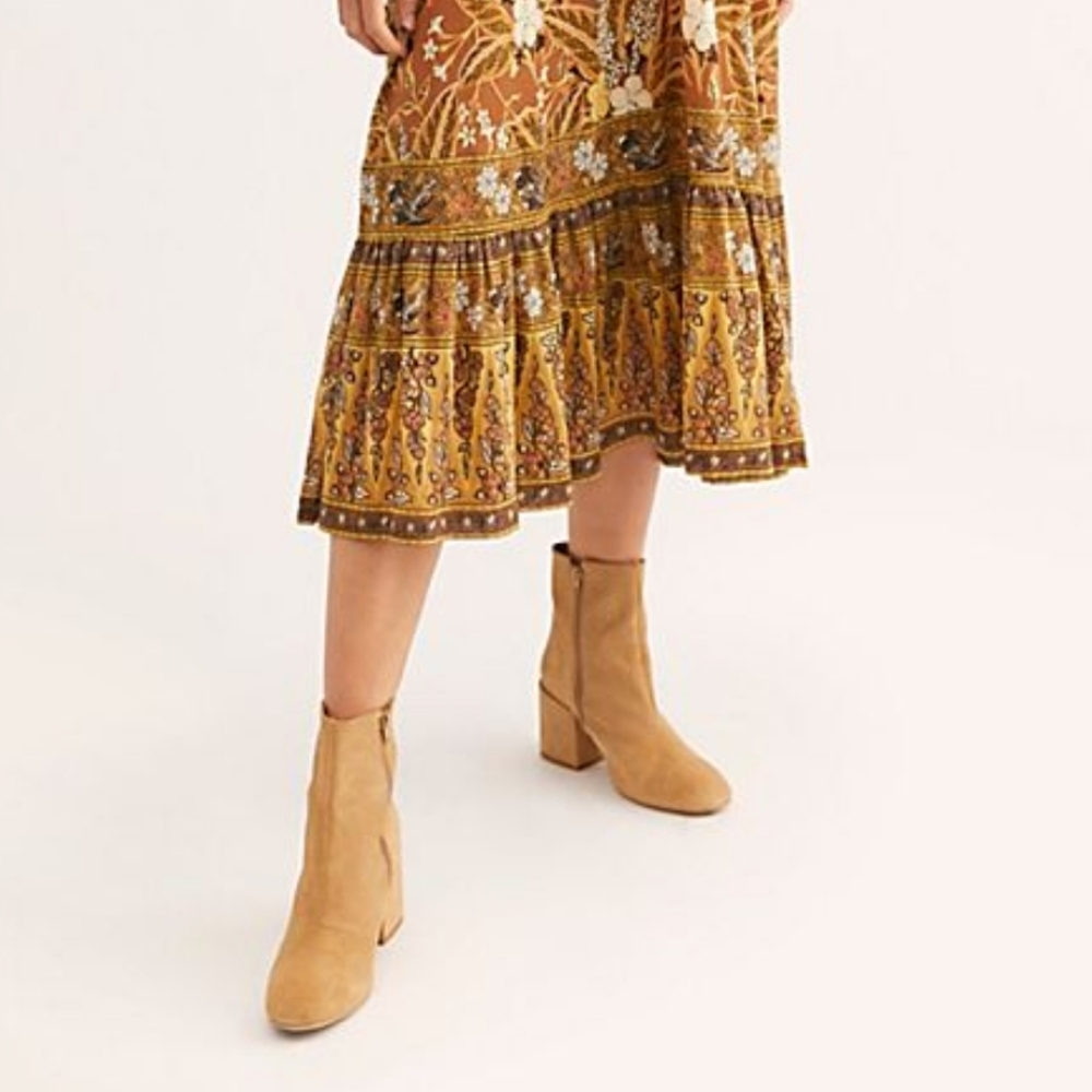 Free People Chic Reptile Embossed Suede Ankle Boot - Picture 5 of 5